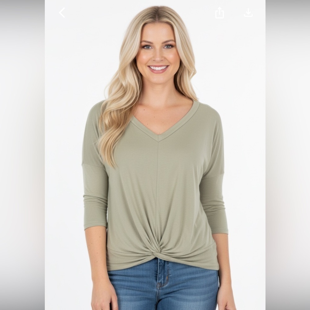 Self Crush tie front green top size small